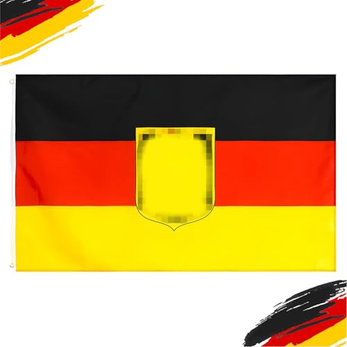 2 Stück Deutschland Flagge mit Adler 90x150 CM, Flaggen Deutschland Fahne mit Adler, Deutsche Flagge Groß Deutschlandfahne 90x150 CM zum Aufhängen An Häusern Festivals für Feierlichkeiten