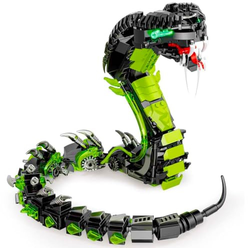 QLT QIAOLETONG 689PCS Mechanisches Schlangen Bausteinset für Erwachsene | Mechanisches Schlangen Bausteinset, Ideen Kobra Tier Modell, Kompatibel mit Lego, Geschenk für Erwachsene