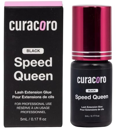 Curacoro Colle Extension de Cils Noir Intense 5ml Séchage 0,5-1s | Adhésif Extra Fort pour Salon, Réservé aux Techniciens de Cils Formés