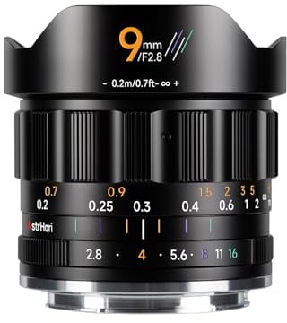 AstrHori 9 mm F2.8 Objectif Ultra Grand-Angle Manuel pour Appareil Photo APS-C for Fuji à Monture X Appareils Photo Hybrides XS10 X-A5 X-A7 X-M1 X-M2 X-E4 X-T1 X-T10 X-T2 X-T20 X-T3 X-T4 X-T100