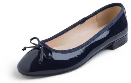 Feversole Women's Square Toe Fashion Flat,Punta Quadrata Tacco Basso Slip On Flats in Pelle vegana