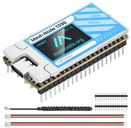 MakerFocus Mesh Node T096 UC6580 Dual Band GNSS GPS-Modul nRF52840 Bluetooth 5, 28dBm High Power SX1262 LoRa Unterstützung Off-Grid Asset Tracking Kommunikation Kompatibel mit Meshtastic MeshCore
