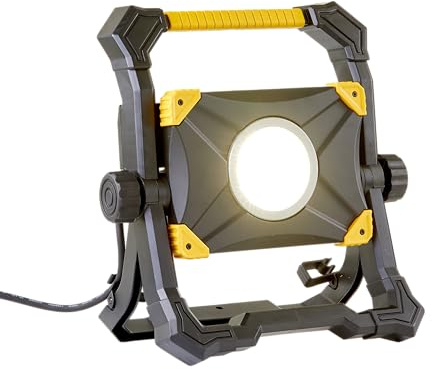 Northpoint LED Baustrahler 100W Dimmbar, 9000 Lumen Flutlicht mit Steckdose | 5000K Neutralweiß, 146 SMD LEDs, IP54 Spritzwasserschutz, USB-Ladeport, 3m Netzkabel, klappbarer Standfuß, Tragegriff