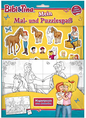 Bibi & Tina: Mein Mal- und Puzzlespaß: Magnetpuzzle zum Ausmalen, Sticker und Ausmalseiten