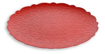 Vassoio rotondo in acciaio col. Rosso cm 35 Dressed