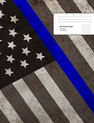 Thin Blue Line Composition Notebook: Thin Blue Line Composition Notebook, Law Enforcement Notebook, Cops Journal, Police Officers Notebook, 7.44 x 9.69 5 x 5 Graph Paper With 120 Pages For Maths