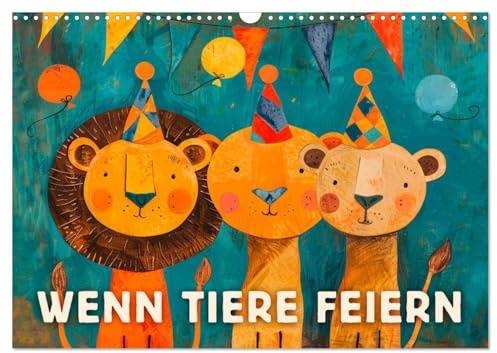 Wenn Tiere feiern (Wandkalender 2026 DIN A3 quer), CALVENDO Monatskalender: Lustige Illustrationen für Kinder (CALVENDO Tiere)