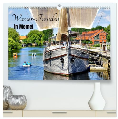 Wasser-Freuden in Memel (hochwertiger Premium Wandkalender 2026 DIN A2 quer), Kunstdruck in Hochglanz: Tretboote auf der Dange in Memel/Klaipeda (CALVENDO Orte)