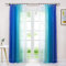 Delien Voile Gardine mit Farbverlauf Design transparenter Vorhang mit Kräuselband Wohnzimmer Fensterschals (2 Stück, je 245x140cm), blau