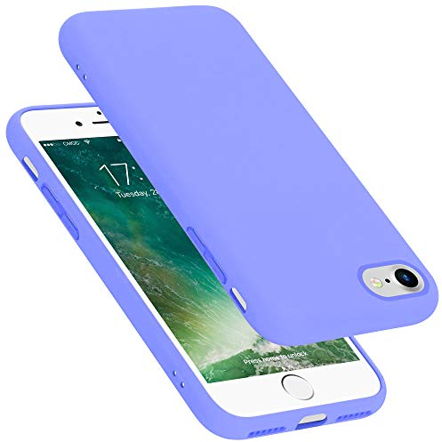 Cadorabo cover compatibile con Apple iPhone 7 / 7S / 8 / SE 2020, cover in silicone liquido per iPhone 7 / 7S / 8 / SE 2020, custodia in silicone, resistente ai graffi - LIQUID LILA CHIARO