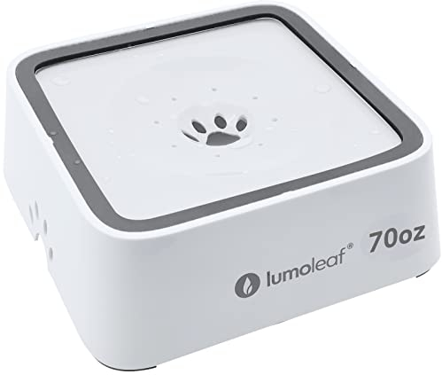 LumoLeaf Dog Water Bowl, 70oz/2L Dog Bowl Large Capacity No-Spill Pet Water Bowl, Non-Slip Slow Water Feeder Dispenser with Replacement Filter, Vehicle Travel Pet Water Bowl.