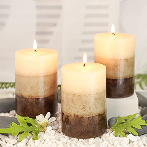 Immeiscent Vanille-Cupcake-Duftkerzen, Set mit 3 melierten Stumpenkerzen, Aromatherapie, Bergamotte, Kerzen für Hochzeiten, Heimdekorationen, Spa, Restaurant (Vanille-Cupcake, 7,6 x 10,2 cm)