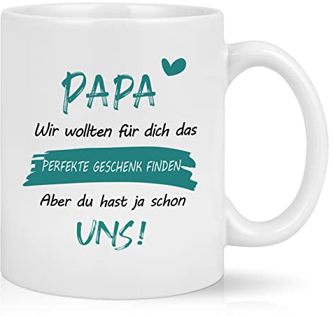 Livole Lustige Vatertagsgeschenke für Papa, Vater, Papa Geschenk Weihnachten von Kinder, Tochter, Tasse Vatertag - Wir wollten für dich das perfekte Geschenk finden - 11oz(325ml) Kaffeetasse, Grün
