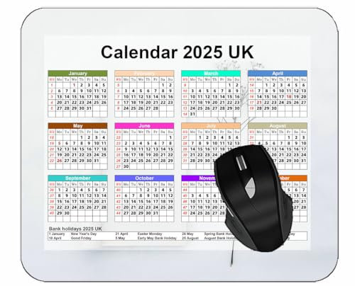 YENDOSTEEN Calendar 2026 Year Mouse Pad with Holidays,Rays Lines Light Colors Gaming Mouse Pad