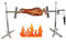 SENDERPICK Edelstahl Grillspieß - 53 Automatisches Gasgrill Drehspieß mit Motor Set, Elektro BBQ Fleischklammer 220V 15W, Max Load 30kg