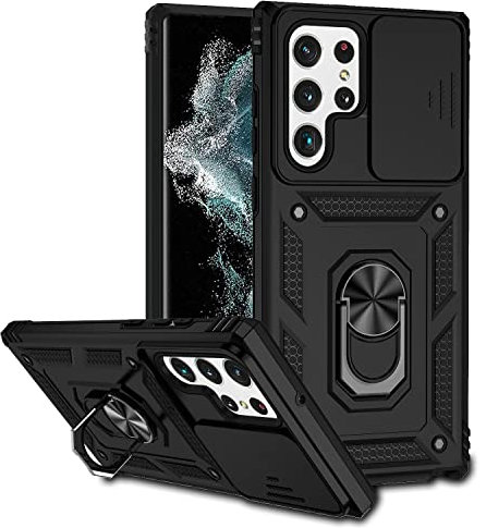 Hitaoyou Samsung Galaxy S22 Ultra Case , Galaxy S22 Ultra Case with Camera Cover & Kickstand Military Grade Shockproof Heavy Duty Protective with Magnetic Car Mount Holder Case for Galaxy S22 Ultra