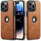 Sibada iPhone 14 Pro Max Hülle, iPhone 14 Pro Max Case, Logo View Kompatibel mit Slim Premium Veganes Leder Klassisch Luxus Elegant Dünn Cover, entworfen für iphone14promax hülle - Braun