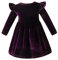 FYMNSI Vestito in velluto per bambini, per bambine, vintage, con volant, a maniche lunghe, da principessa, da sera, da festa, per autunno e inverno, Lilla, 18-24 Mesi