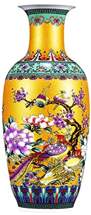 PEVSCO Vase Vase en céramique Classique Chinois Couleur émail Antique Grand Vase Arrangement de Fleurs décoration de la Maison Ornements de Sol Vase Fleurs