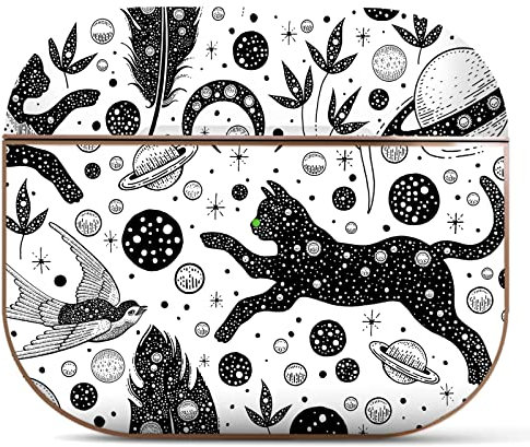 Berkin Arts Custodia Compatibile con AirPods Pro 1 Generazione Completamente Protettiva Case Cover Rigida in Oro Rosa con Portachiavi Arte spaziale Petros Afshar Speedart