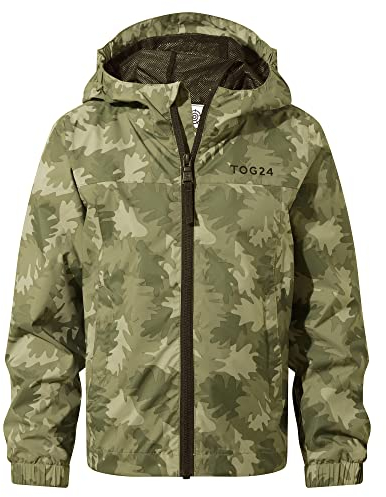 TOG 24 Copley Kids Lightweight 100 Percent Waterproof Jacket with Hood, 5K Waterproof Packaway Rain Jacket with Carry Bag, Windproof & Breathable, Ideal for School and General Outdoor Use 10-11 Years