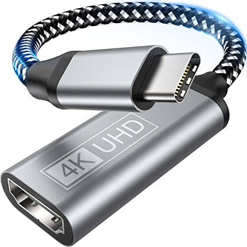 USB C auf HDMI Adapter - Type C zu HDMI 4K Adapter Kompatibel mit Thunderbolt 3/4,Video Audio Ausgang für iPhone 16Pro/16Pro Max/16,MacBook Pro/Air,Pixelbook,Surface Pro,iPadPro/Air,XPS,Galaxy S/Note