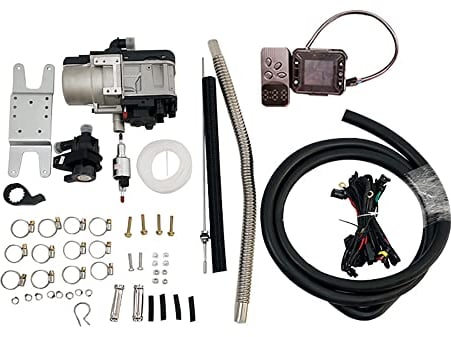 Jieotwice Impianto Idraulico Riscaldatore di Parcheggio Diesel Benzina Kit Riscaldatore D'Aria a Doppia Modalità Diesel Riscaldatore per Uso Generico Preriscaldamento del Motore 12V 5KW YJH-Q6(Set B)