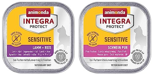 animonda Integra Protect Katze Sensitive, Diät Katzenfutter & animonda Integra Protect Katze Sensitive, Diät Katzenfutter, Nassfutter bei Futtermittelallergie, Schwein Pur, 16 x 100 g