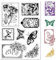 craspire Rose Clear Rubber Stamps Butterfly Manuscript Words Post Cards Poststempel Transparent Vintage Clock Silicone Seals Stamp Journaling Card Making DIY Scrapbooking Photo Album Decorative
