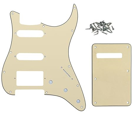 ROZILO Schlagbrett für Gitarren mit 11 Löchern, Aged White, Strat HSS | Für Fender US/Mexiko hergestelltes Standard-Stratocaster-Gitarrenteil