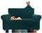 CHELZEN Velvet Couch Covers 2 Seater Thick Stretch Sofa Covers for Dogs Pets Non-Slip Love Seat Couch Slipcover Washable Furniture Protector for Living Room (2 Seater, Blackish Green)