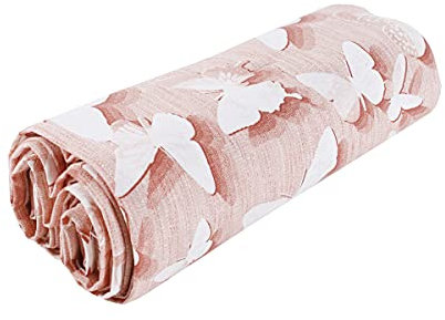 SaRani Telo Arredatutto con Orlo Copritutto Gran Foulard Copriletto Copridivano Tessuto Fantasia Frafalle (Rosa)