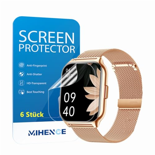 MIHENCE Lot de 6 Films de Protection d'Écran pour Montre Intelligente P95 2,0, en TPU HD, Compatible avec ZOSKVEE / Narcid / Popglory