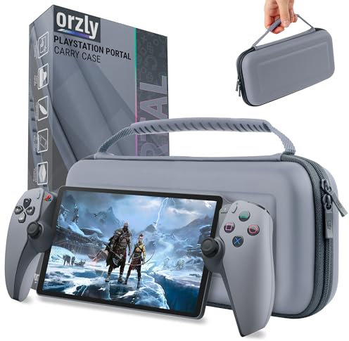 Carry Case designed for Playstation Portal remote player for PS5 Console holds accessories and offers Travel and Storage Protection for headset charger headset & more - Green/White - Gift box edition