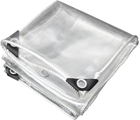 SSFMSF Bâche transparente avec œillets, 400 g/m², bâche transparente pour meubles, caravane, housse multifonction, housse de terrasse, protège voitures, bois, bateaux, peut être personnalisée 0,5 m x