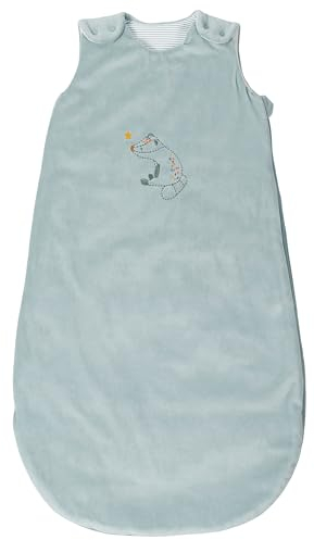 Nattou Babyschlafsack für Herbst und Winter, Aus Baumwolle und Polyester, Dachs Felix, TOG 2,5, Ca. 90 cm, 6-24 Monate, Felix und Leo, Hellblau