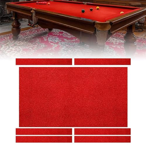 IINCOOY Strapazierfähige Nylon-Kammwolle, Raumsport-Billard-Pool-Tischdecke, Snooker-Tisch, Filz-Zubehör, Billardtisch-Abdeckung (Color : Red, Size : 9Ft)