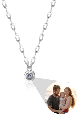 Personalisierte Foto Halskette Customized Foto Projektion Halskette Kreis Foto Halskette mit Bild im Inneren versteckt Foto Projektion Halskette benutzerdefinierte Schmuck Geschenke