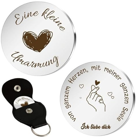 Hroanc Schlüsselanhänger 'Ich Liebe Dich' - Geschenk für Freundin, Freund, Pärchen - Silber, Unisex - Valentinstag, Jahrestag, Geburtstag, Weihnachten