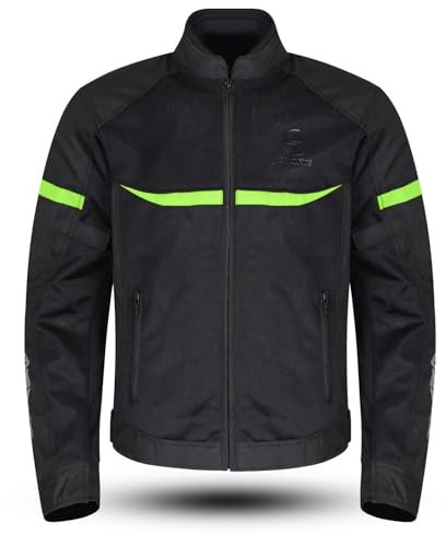 ASPIDEX Chaqueta de malla perforada transpirable tejido técnico moto deporte verano, Negro y amarillo., S