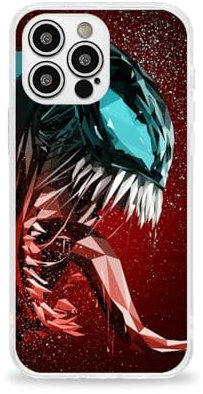 EWINRU Phone Case Venom Compatible with iPhone 15 14 Pro Max Polysphere 11 12 16 Art SE 2020/2022/7/8 Plus XR X/Xs Max Transparent Case