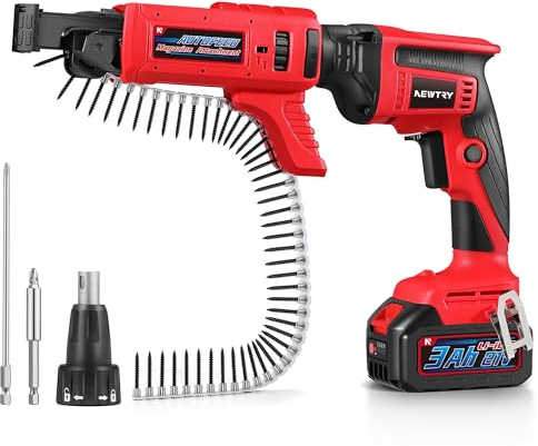 NEWTRY Avvitatore a secco a batteria 20V MAX con caricatore adatto per viti PH2 25-57 mm, incl. 100 pezzi di viti per cartongesso, filettatura grossa 3,9 x 35 mm
