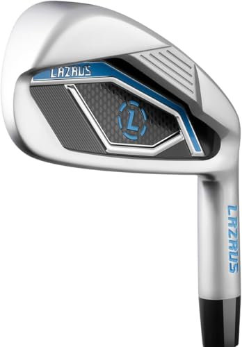 LAZRUS LAZ2 Premium Herren-Golfschläger-Sets/Einzelpersonen – entwickelt, um Ihr Golfspiel zu verbessern, rechte und linke Hand, abgestufte Stahlschäfte, verzeihende Golf-Eisen (Silber, #9 Eisen (1
