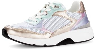Gabor Damen Low-Top Sneaker, Frauen Halbschuhe,schnürschuhe,schnürer,straßenschuhe,Strassenschuhe,Sportschuhe,w/silb/Puder/Multi,42 EU / 8 UK