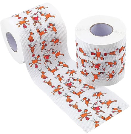 Rouleau de papier toilette de Noël, rouleau de papier toilette de Noël, décoration amusante, rouleau de papier de soie à motif, rouleaux de papier de serviette sur le thème de Noël pour restaurant