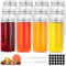 FoiiLiio Botes Cristal Pequeños, 12pcs 120ml /4oz Botella de Vidrio, Botella de Cristal Pequeña Reutilizables, Botellas Vidrio Portátil para Jugos, Aceite, Leche