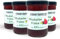 PACK 4 Gläser Konfitüre Erdbeer-Rhabarber 220g - Traditionelle Herstellung im Kupferkessel und reich an Früchten - Bretagne