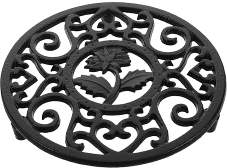 Cast Iron Kettle Pad Black Heat Insulator Pot Mat | Antislip Wear-resistant Design, Protects Surfaces, Goth Kitchen Tea Pot Accessory