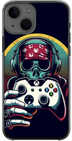 EZB Scary Gaming Skull Horror Gamer iPhone Compatible Phone Case | Flexible Shock Absorbent Edges Unique Pop Art Hard Phone Cover | Skull Gamer (iPhone 11 Pro Max) Black