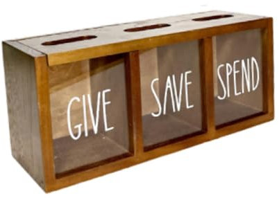 Colcolo Geld Bank Geld sparen Kindergarten Kinder Erwachsene Desktop mit Fächern Neujahr Geschenk Holz Schweinebank Aufbewahrung, Braun